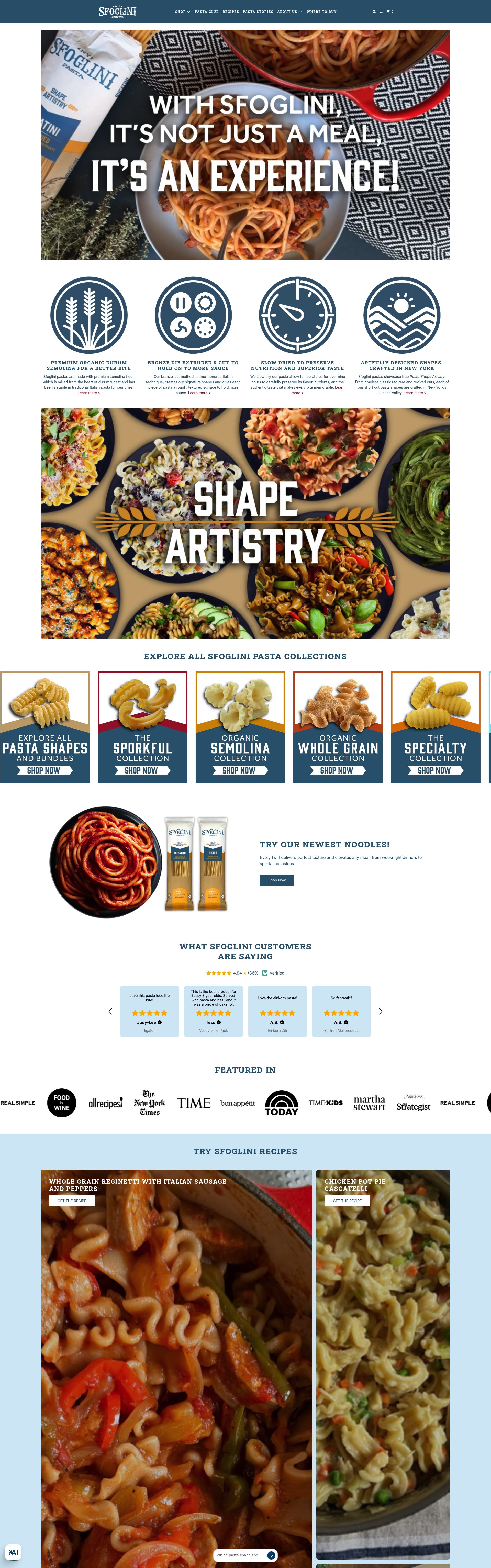 Sfoglini homepage