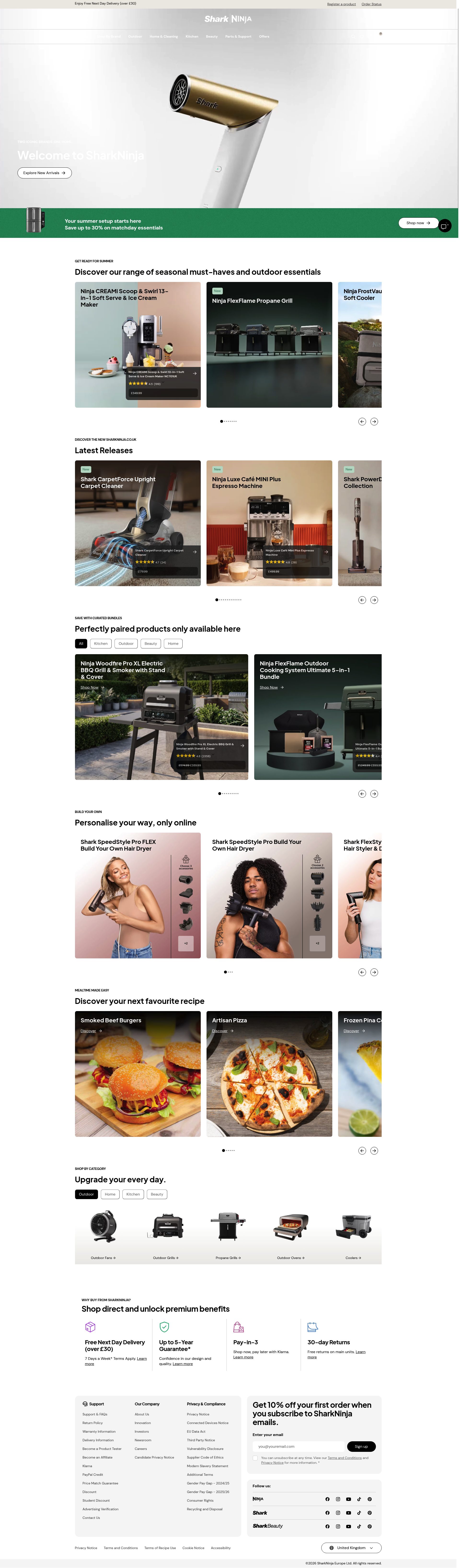 Shark homepage screenshot