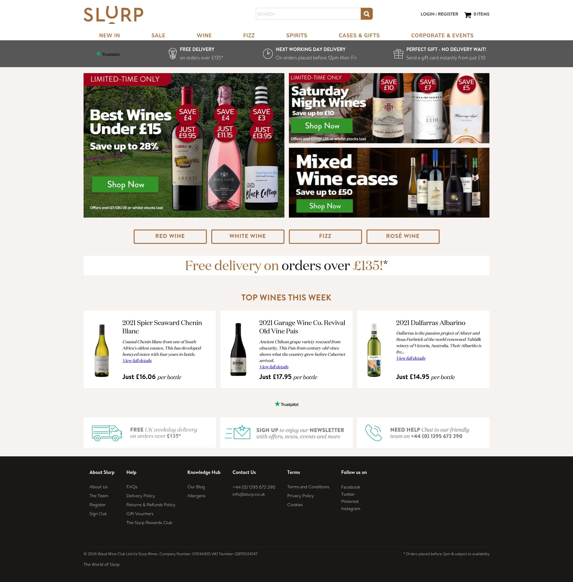 Slurp homepage screenshot