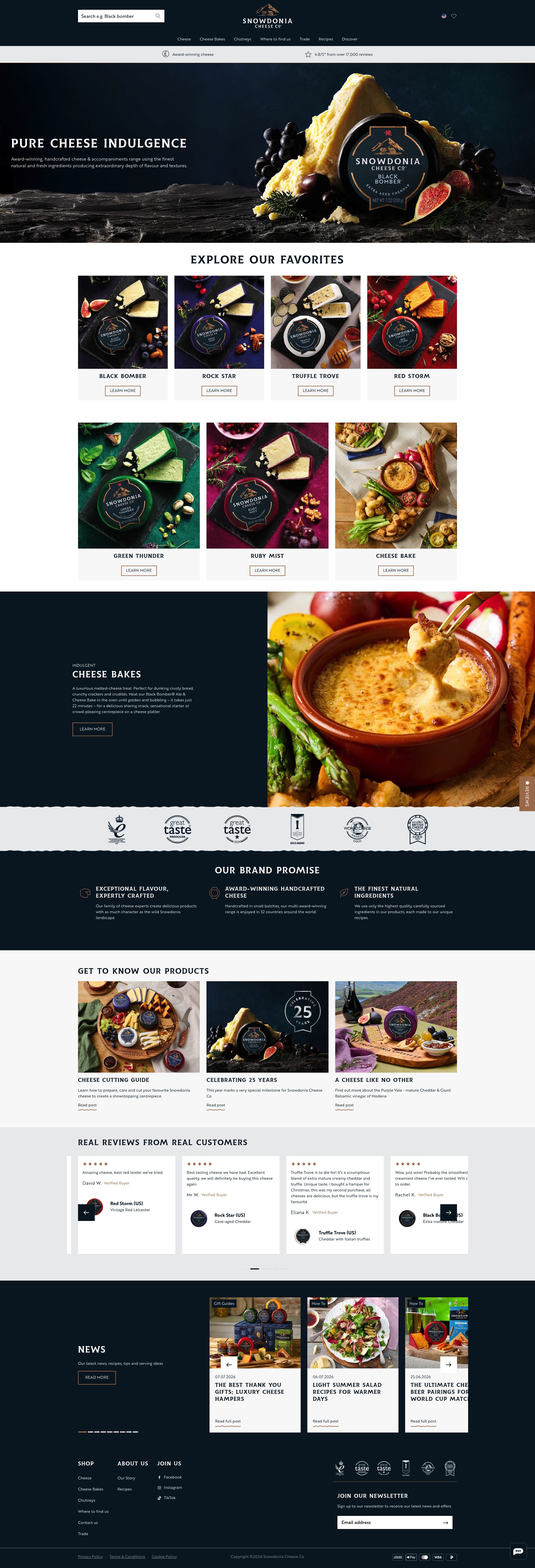 Snowdonia Cheese homepage