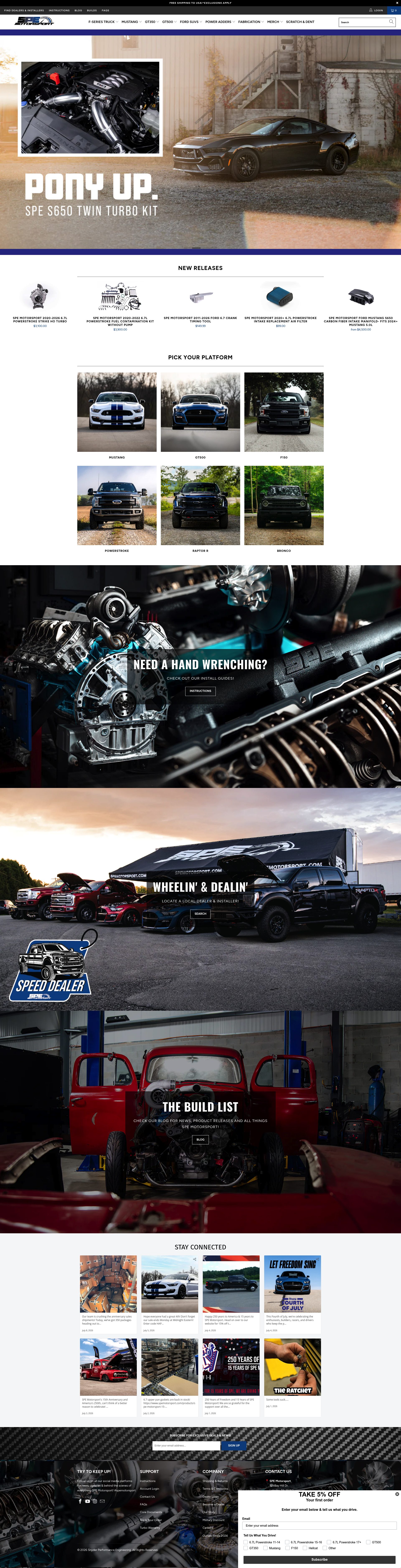 Snyder Performance Engineering homepage screenshot