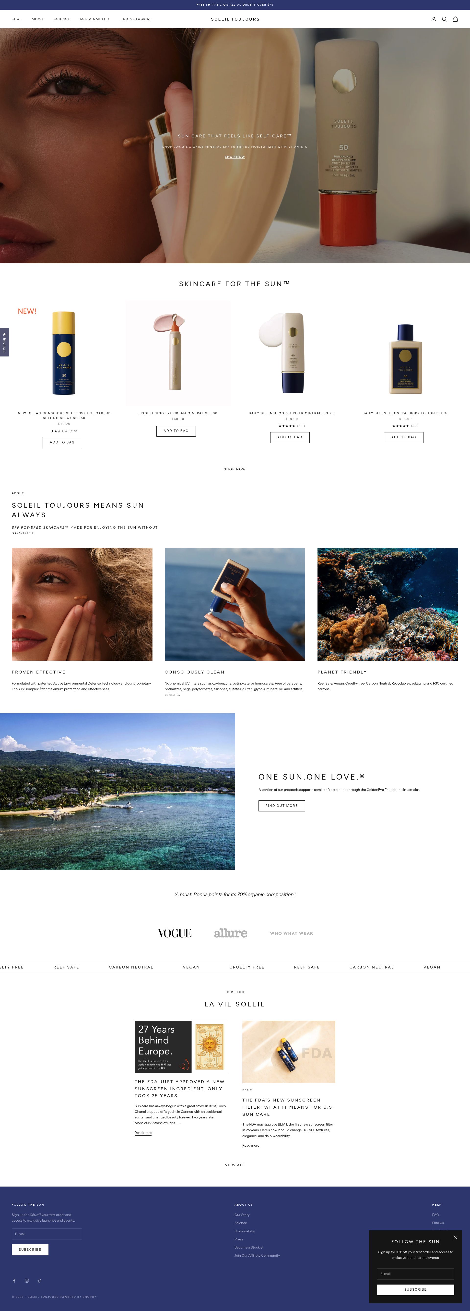 Soleil Toujours homepage