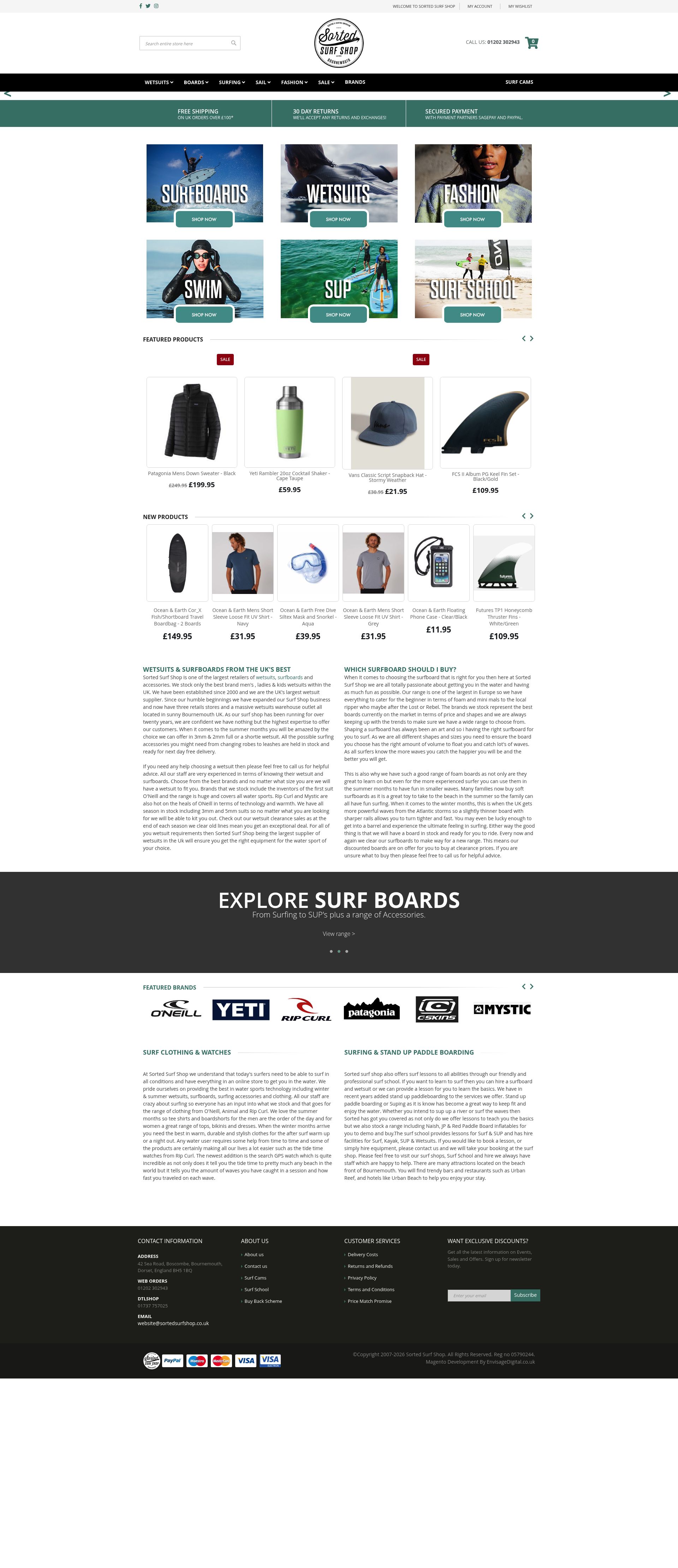Sorted Surf Shop homepage screenshot