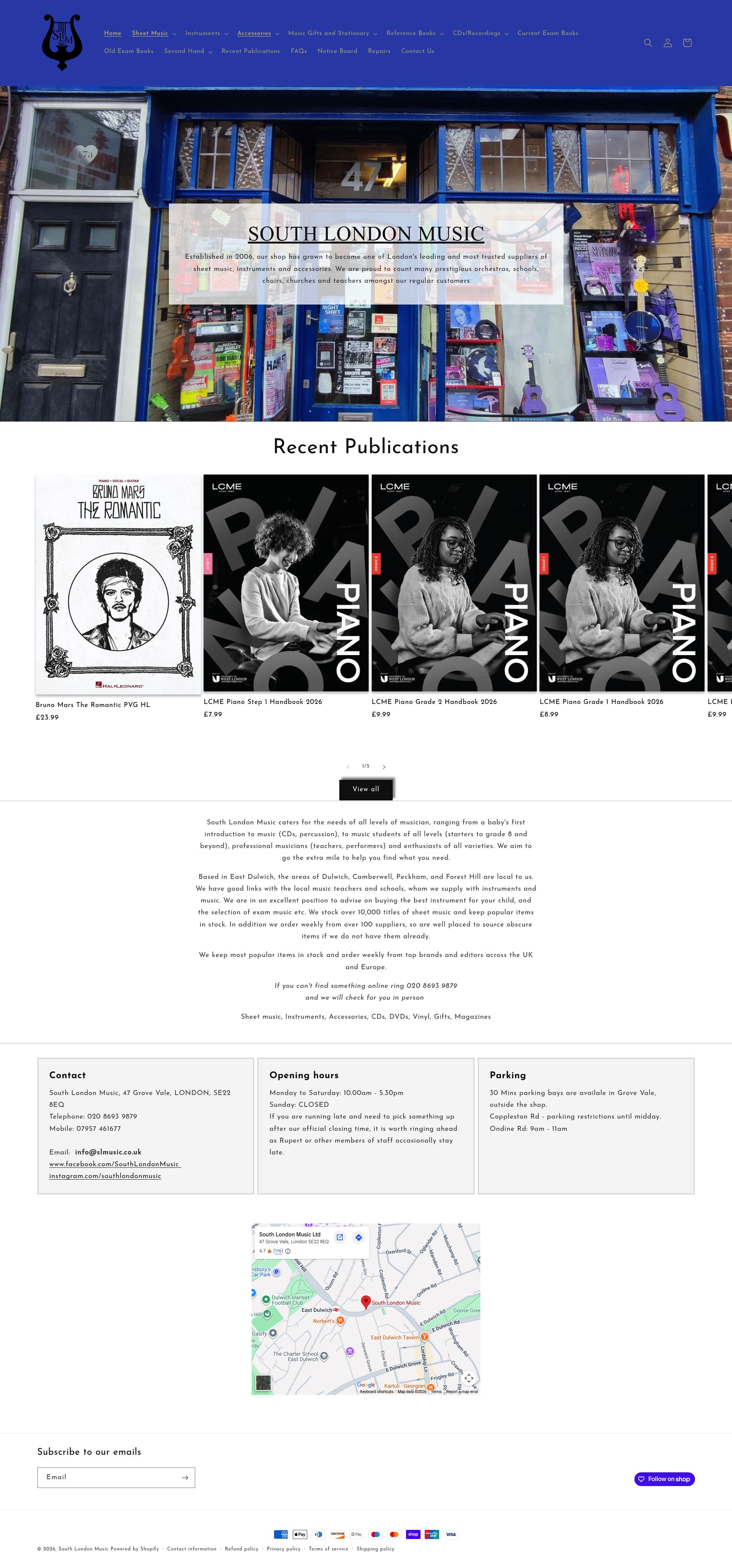 South London Music homepage screenshot