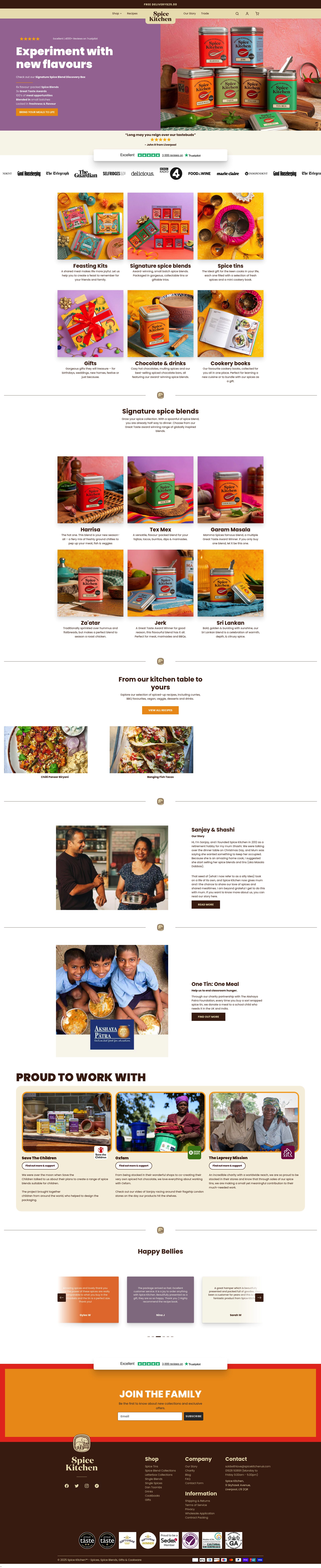 Spice Kitchen homepage