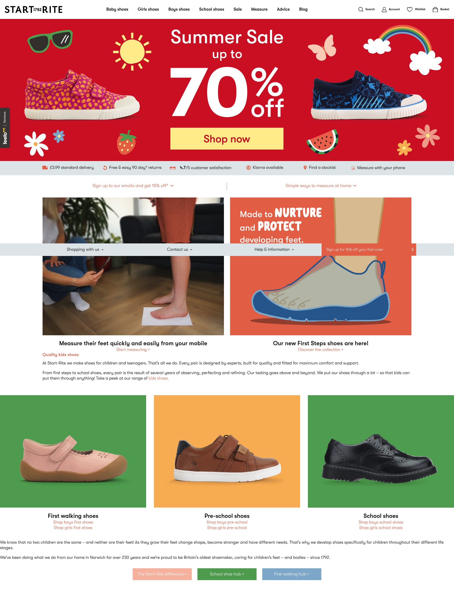 Start-Rite homepage