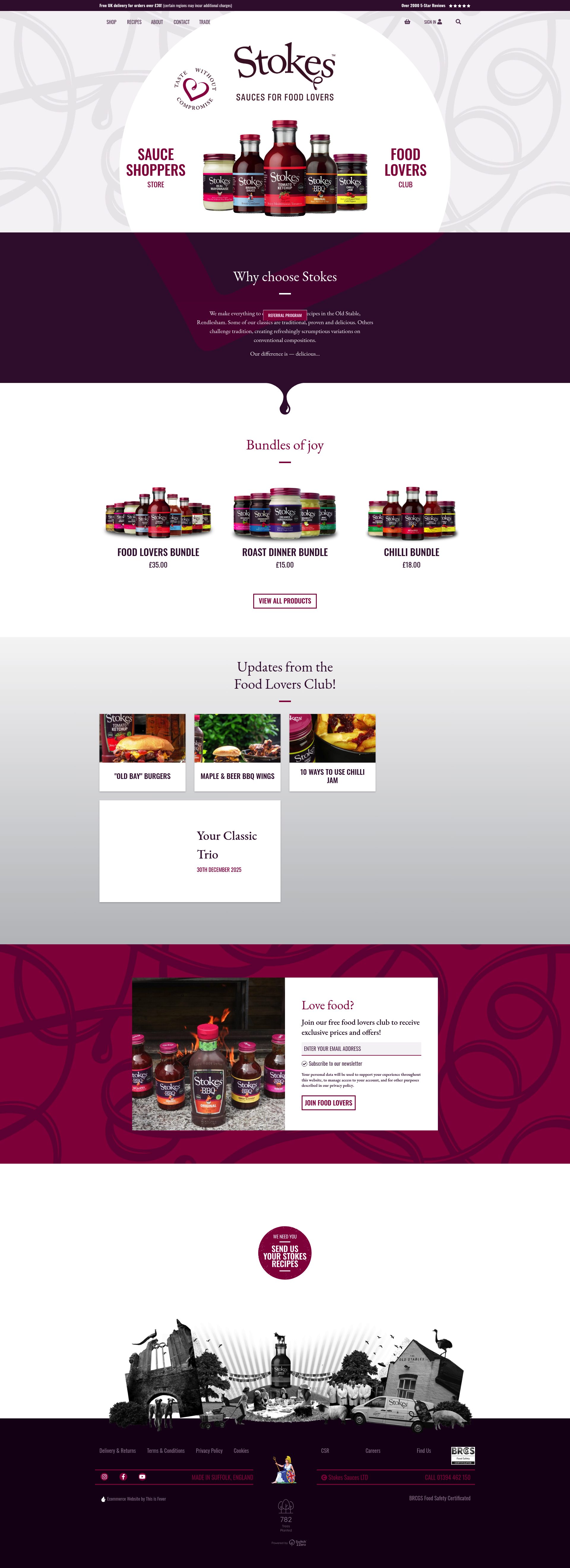 Stokes Sauces homepage