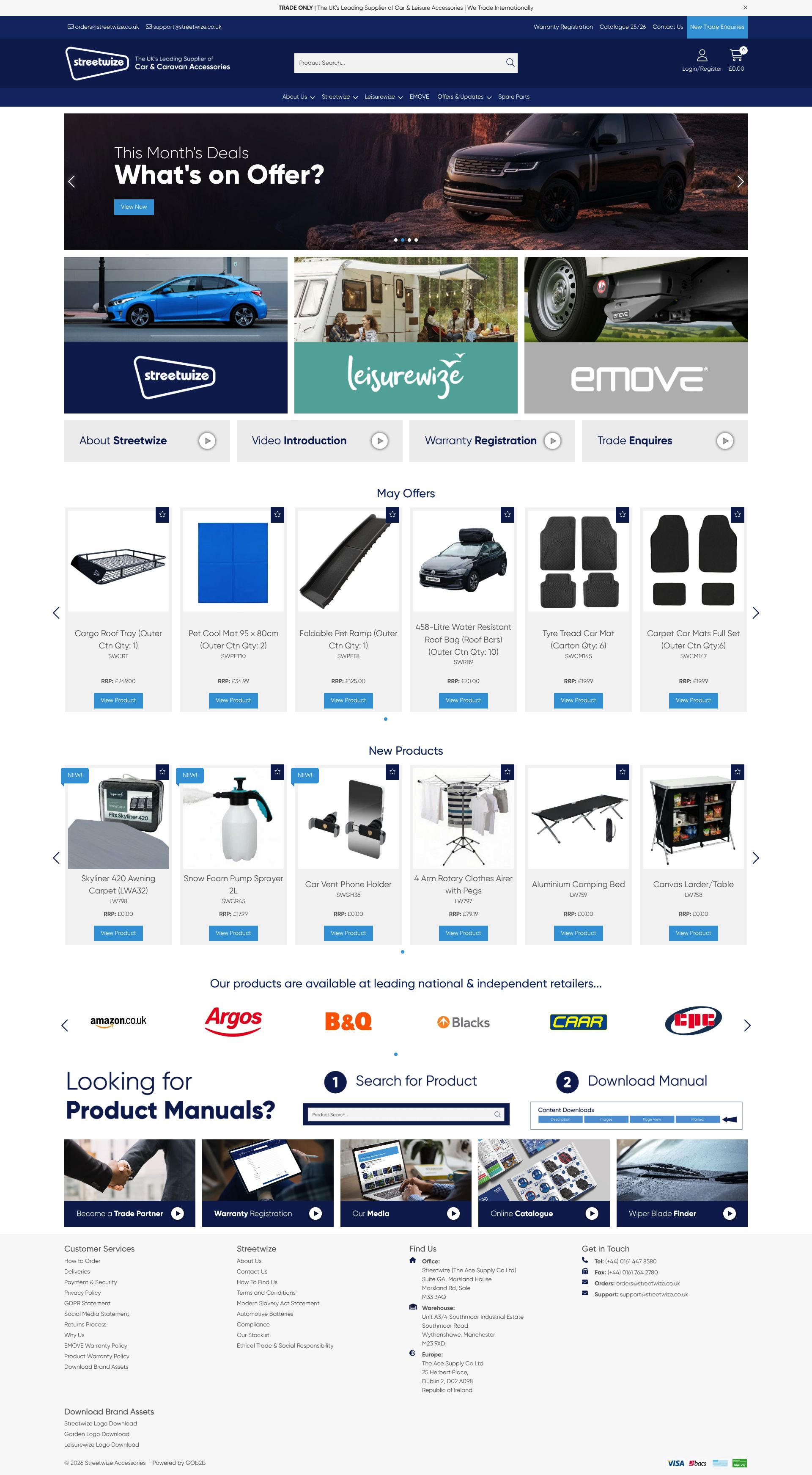 Streetwize Accessories homepage screenshot