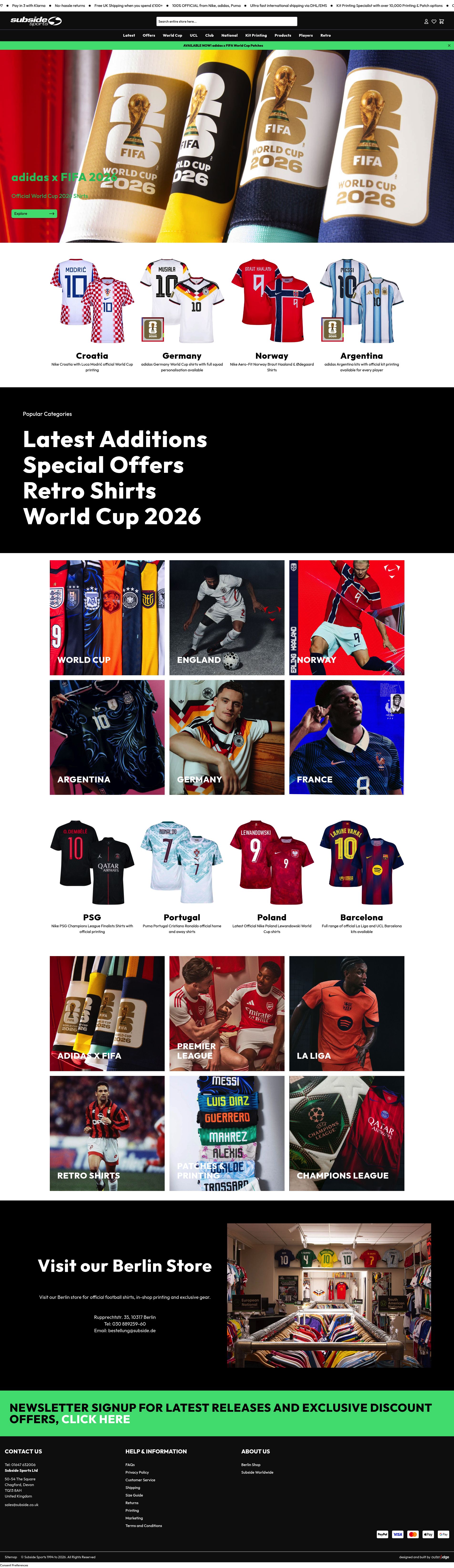 Subside Sports homepage screenshot