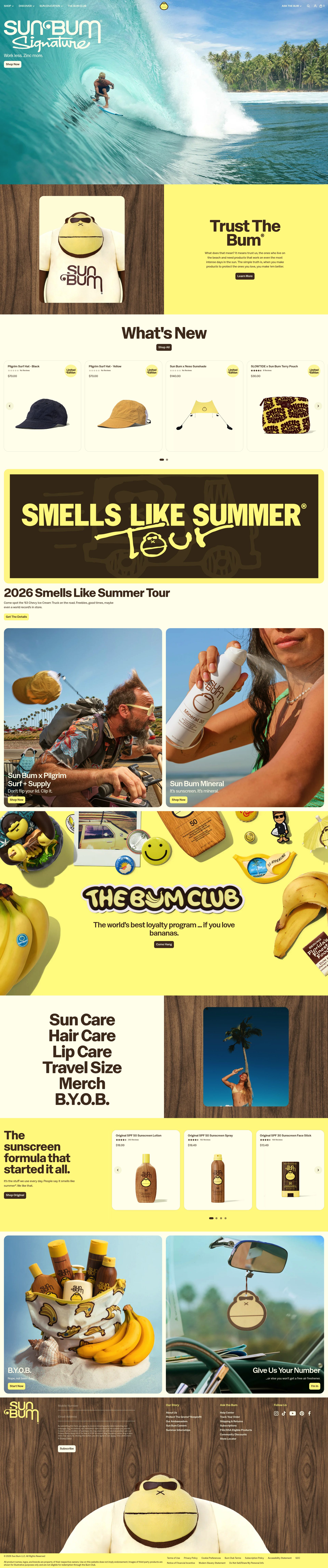 Sun Bum homepage