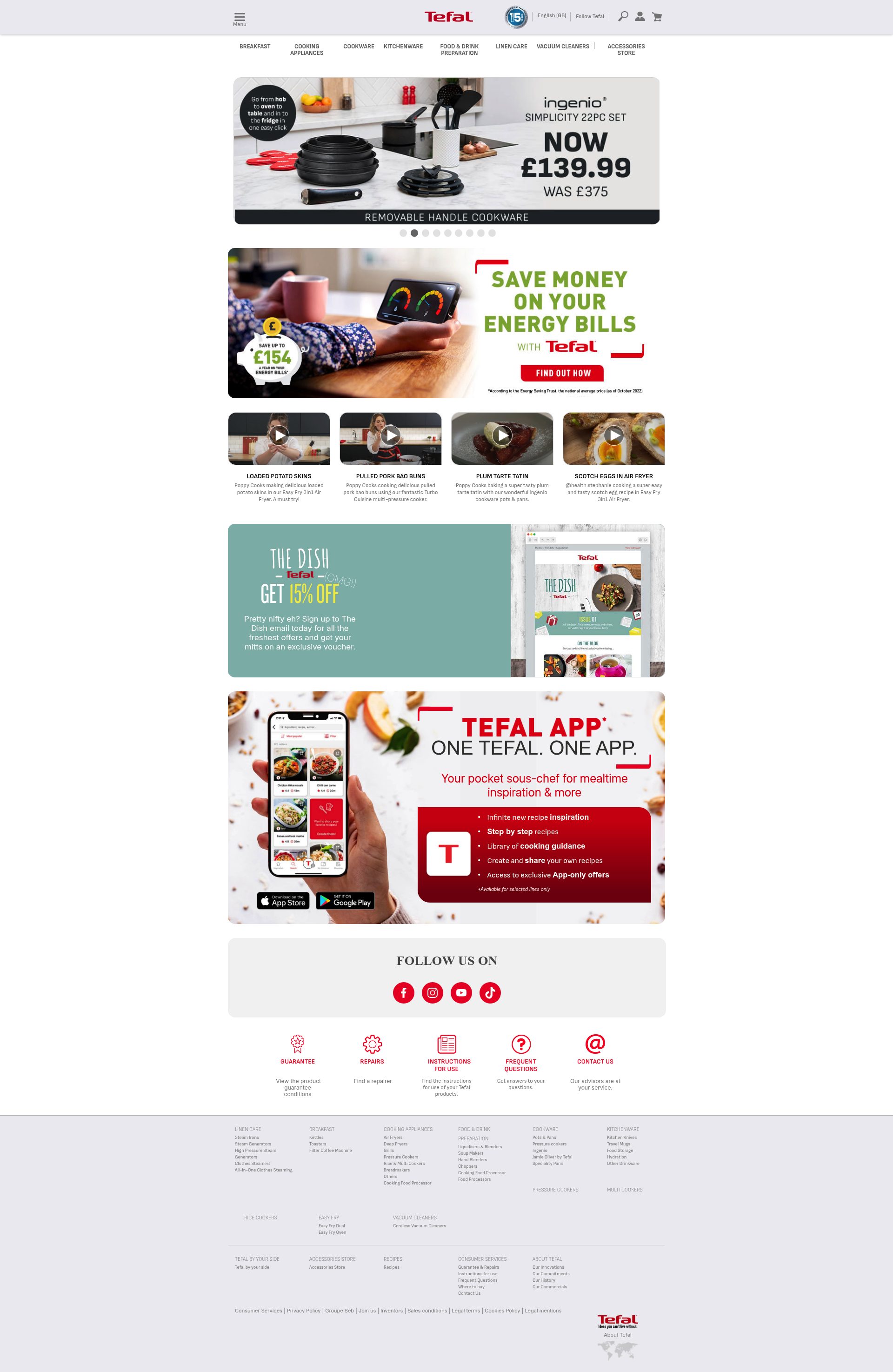 Tefal homepage
