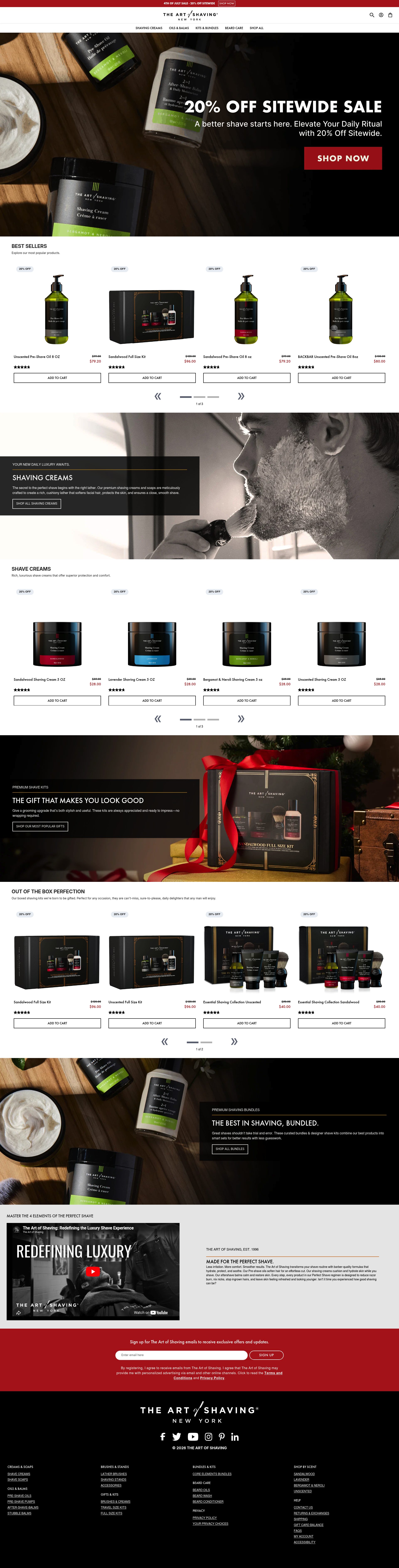 The Art of Shaving homepage