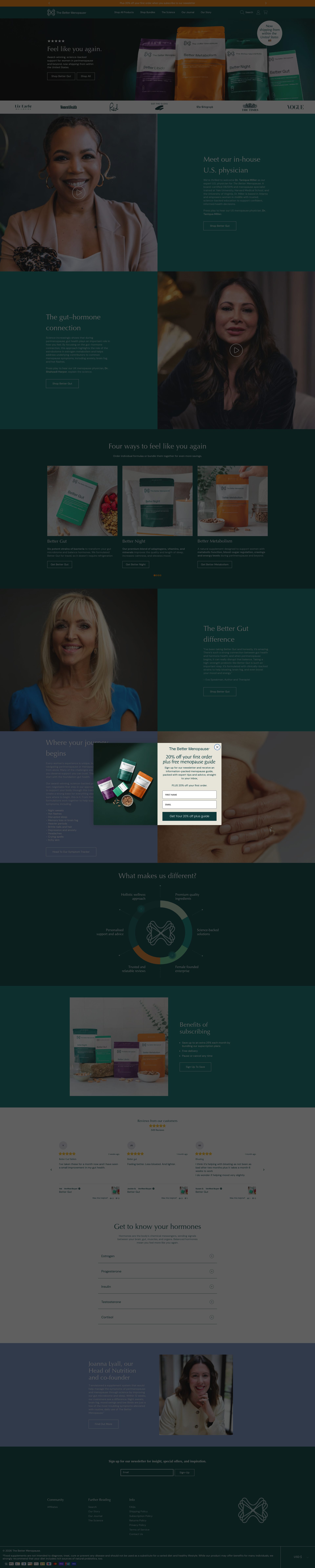 The Better Menopause homepage