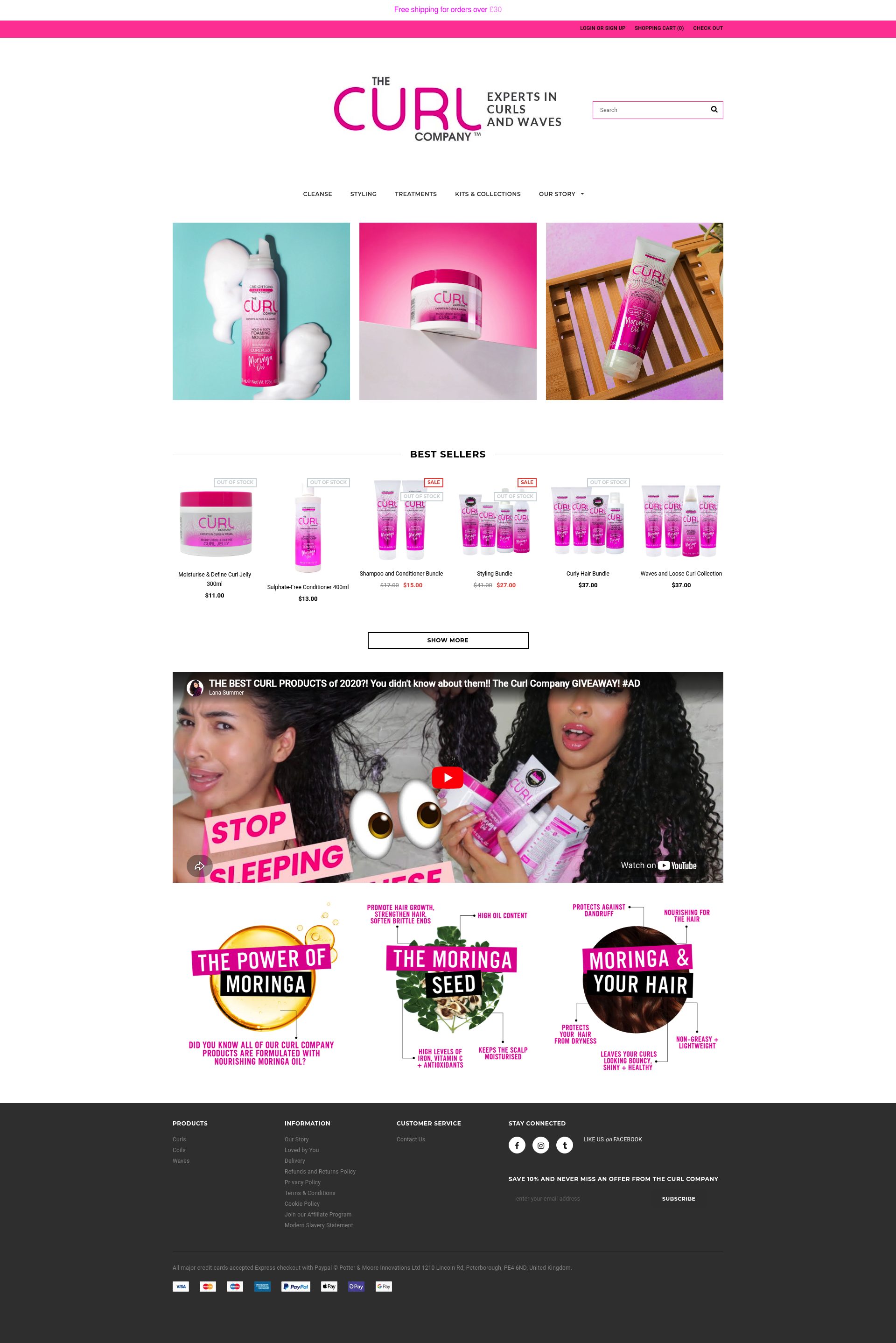 The Curl Company homepage