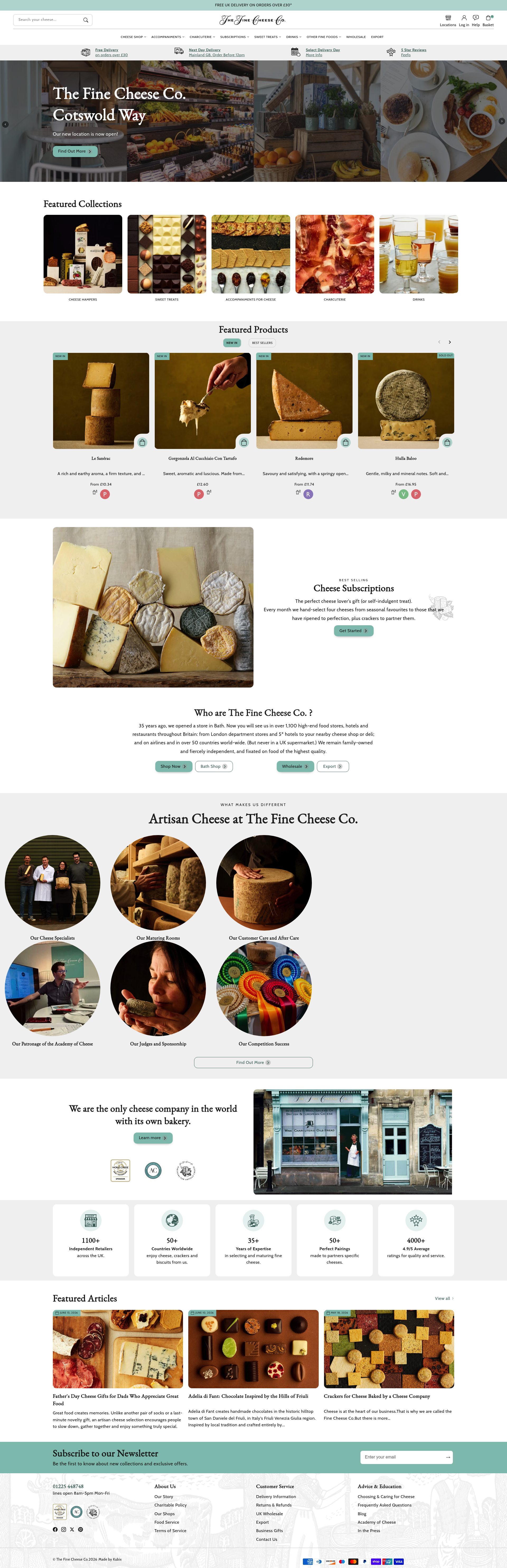The Fine Cheese Co. homepage