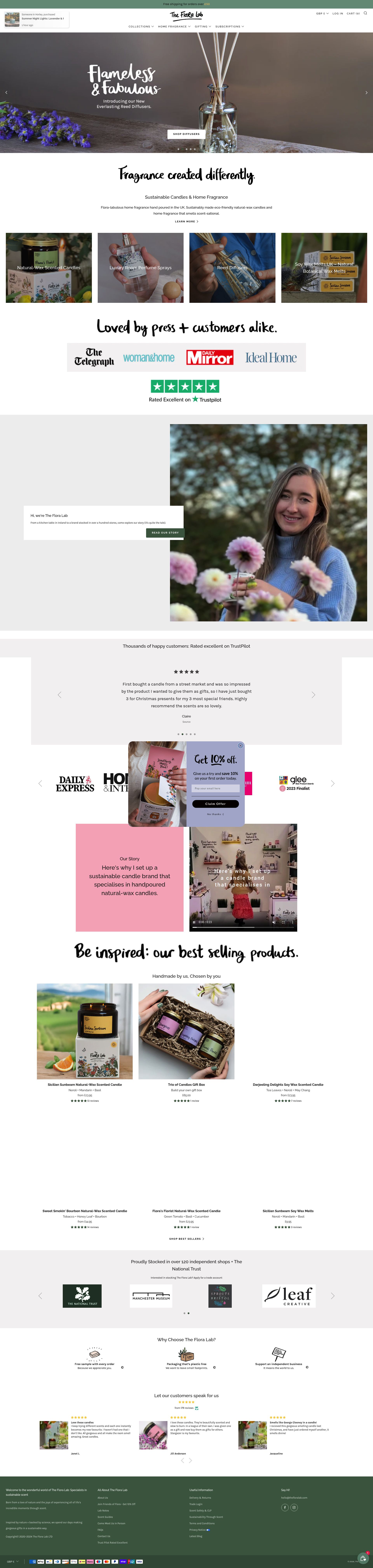 The Flora Lab homepage screenshot