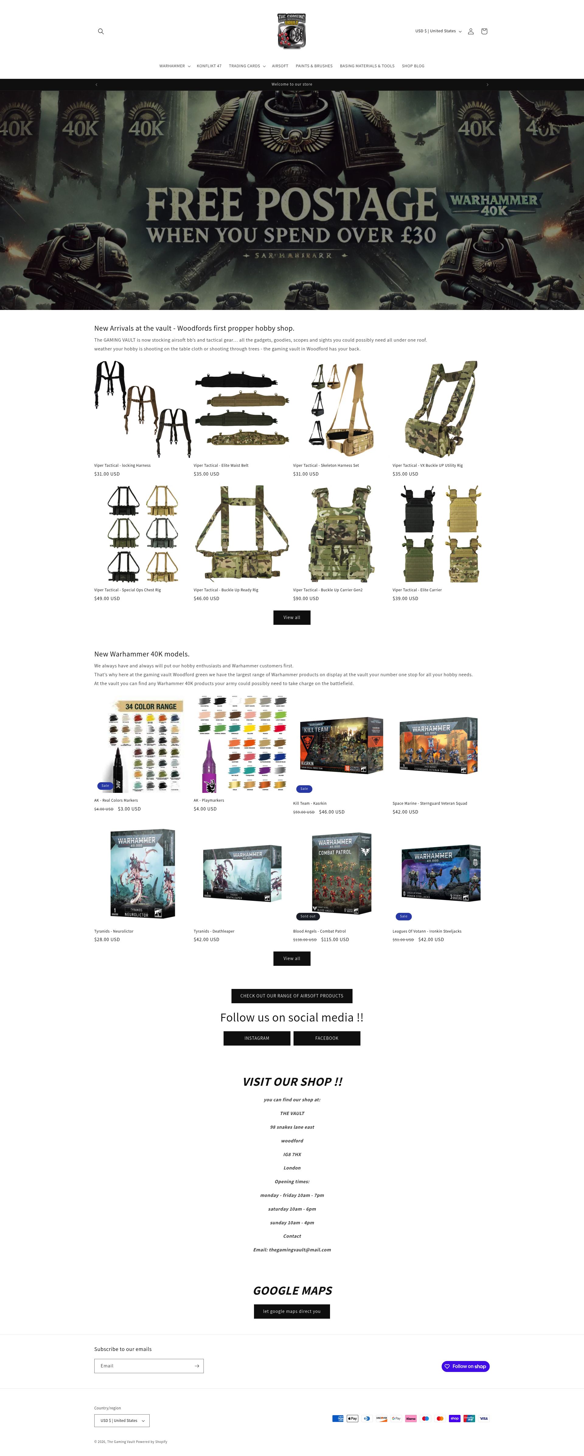 The Gaming Vault homepage screenshot