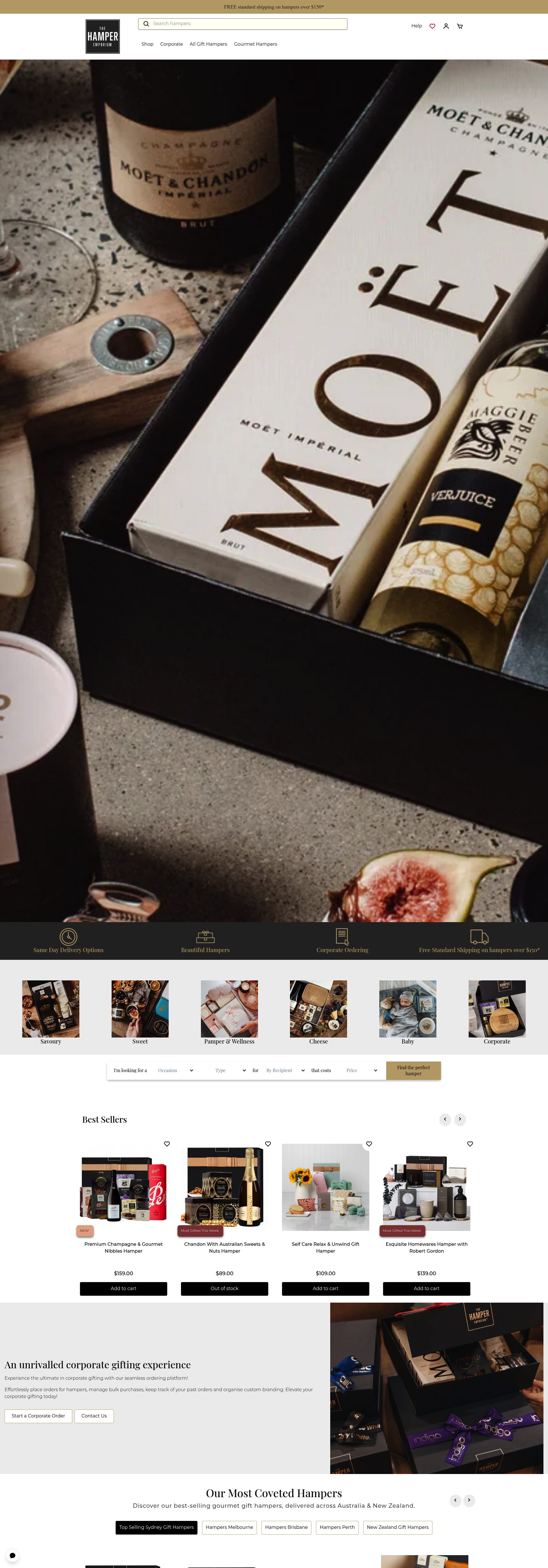 The Hamper Emporium homepage screenshot