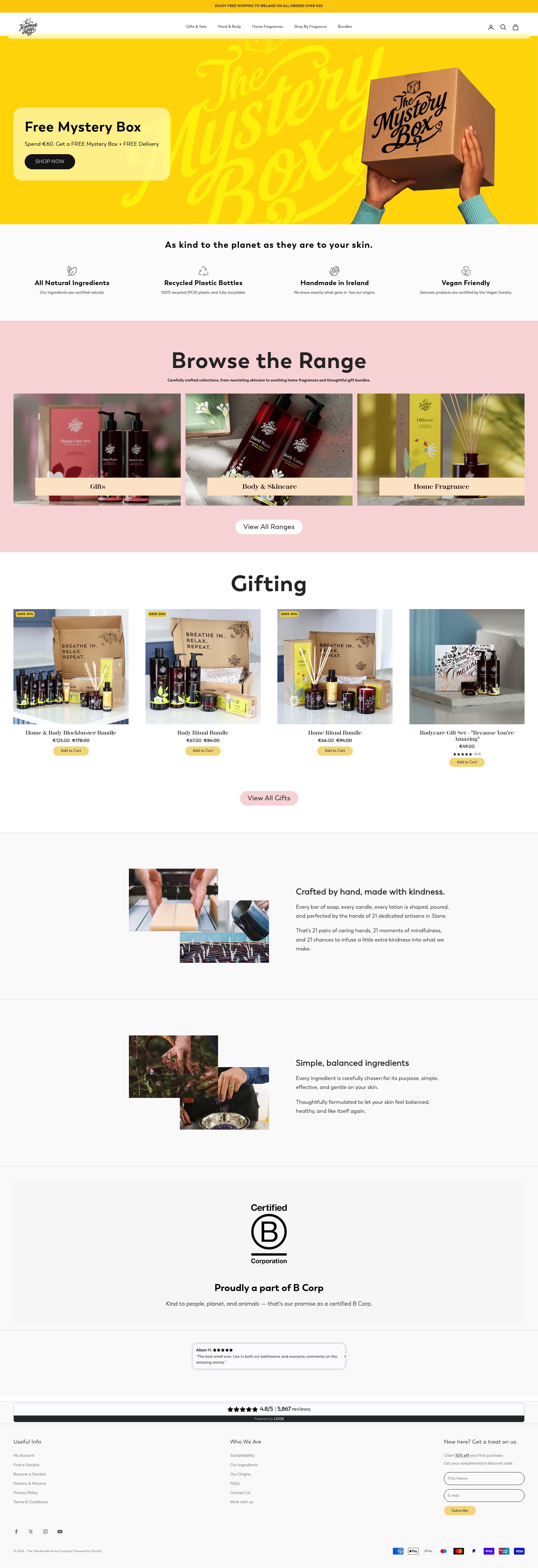 The Handmade Soap Company homepage