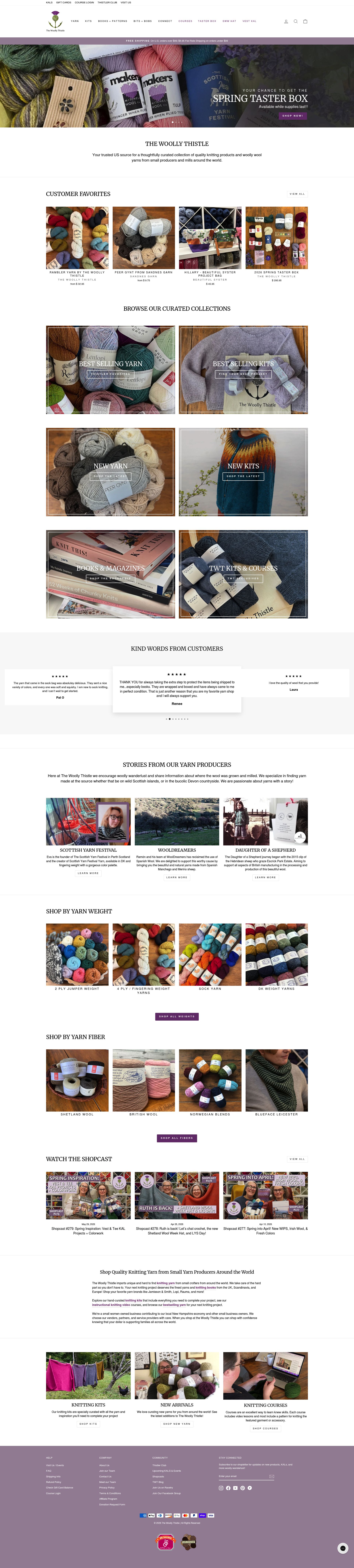 The Woolly Thistle homepage screenshot