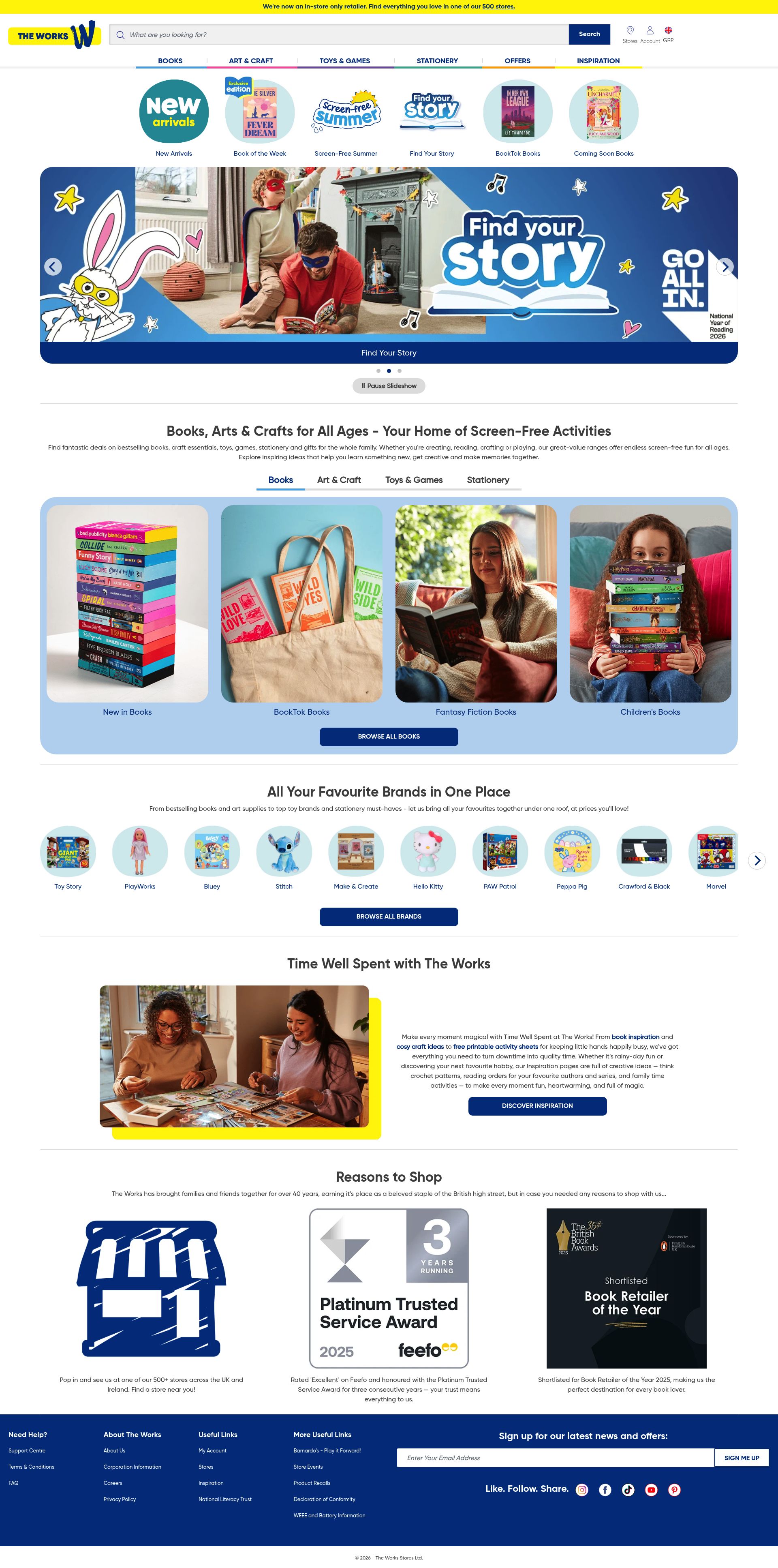 The Works homepage screenshot