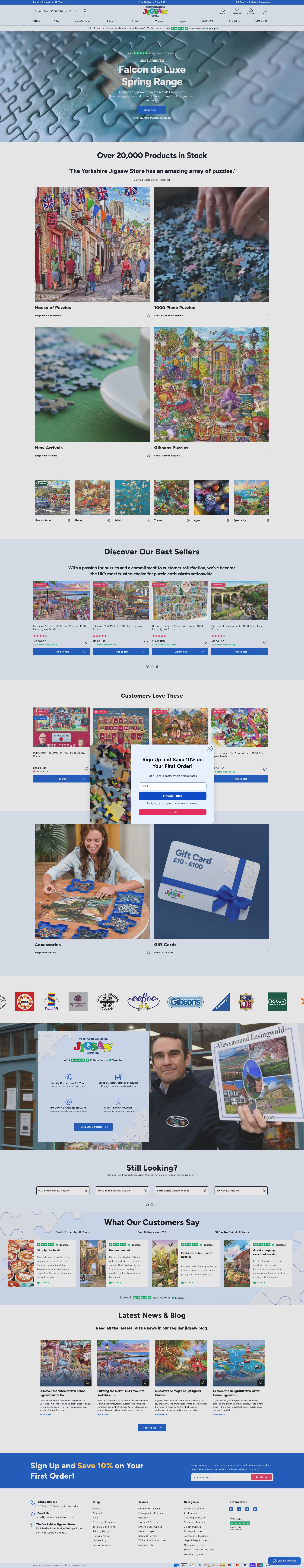 The Yorkshire Jigsaw Store homepage screenshot