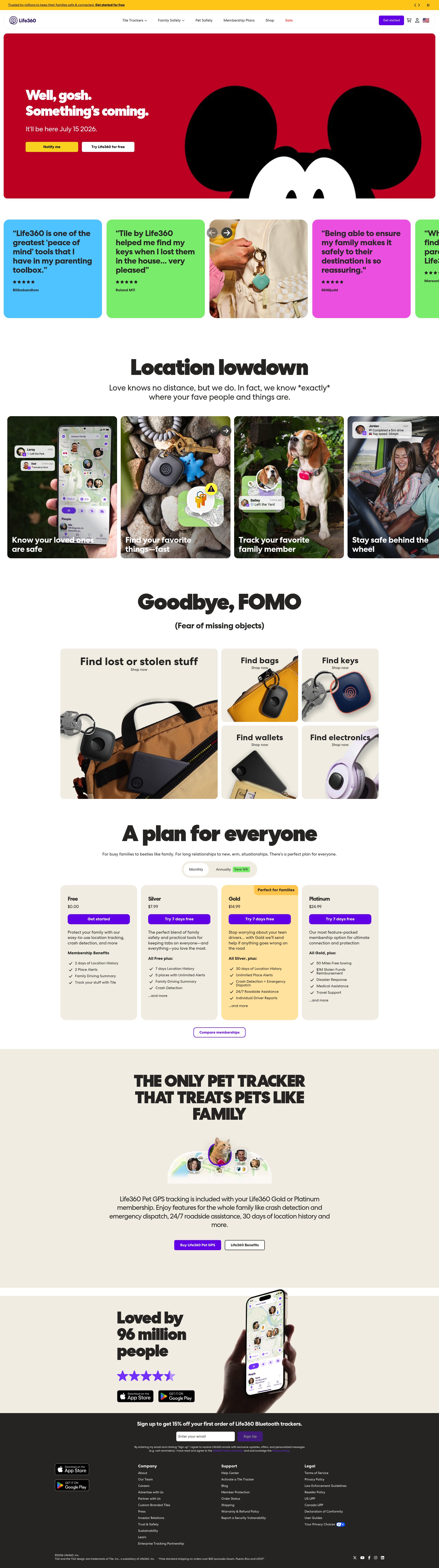 Tile homepage screenshot