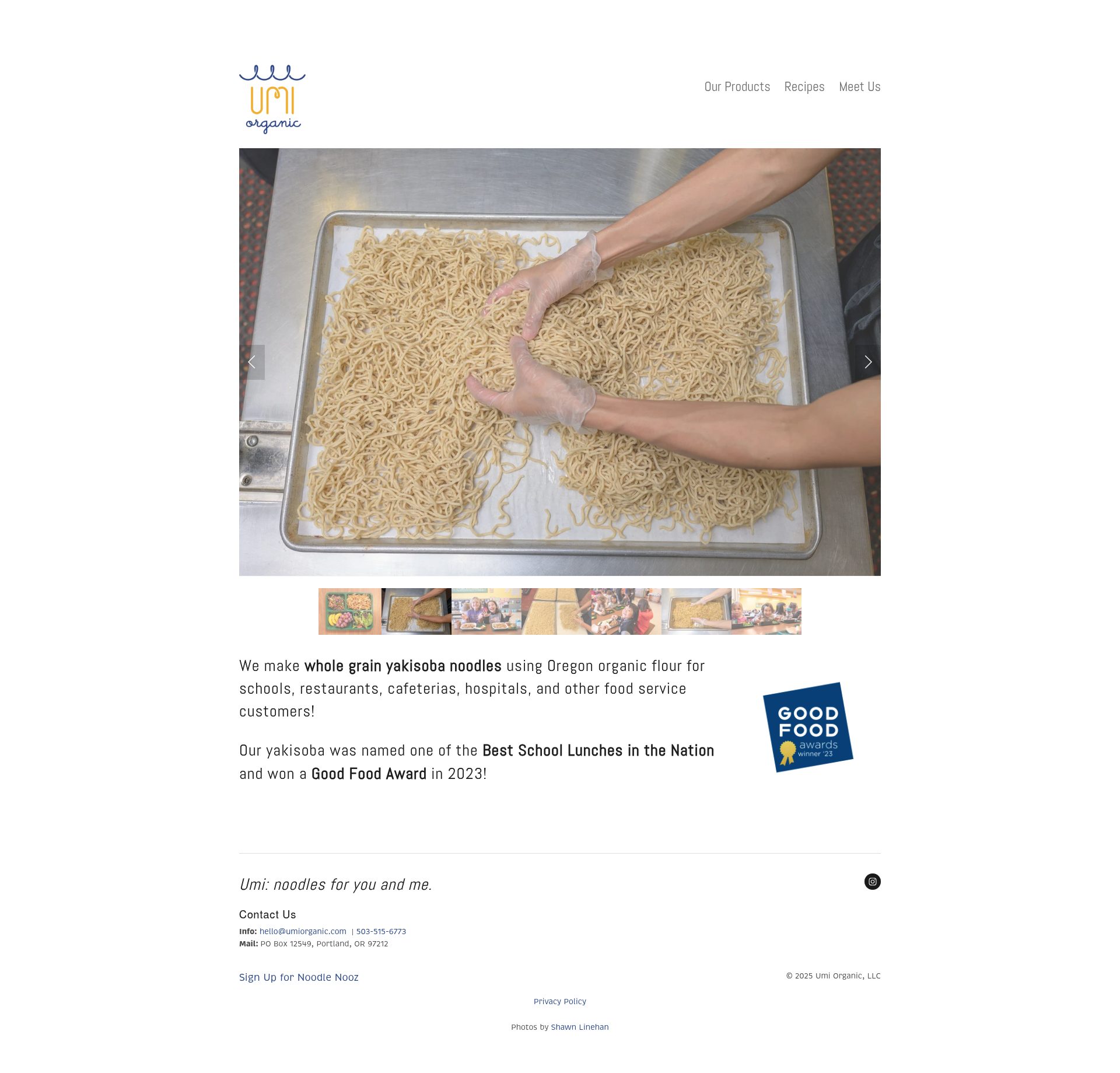 Umi Organic homepage