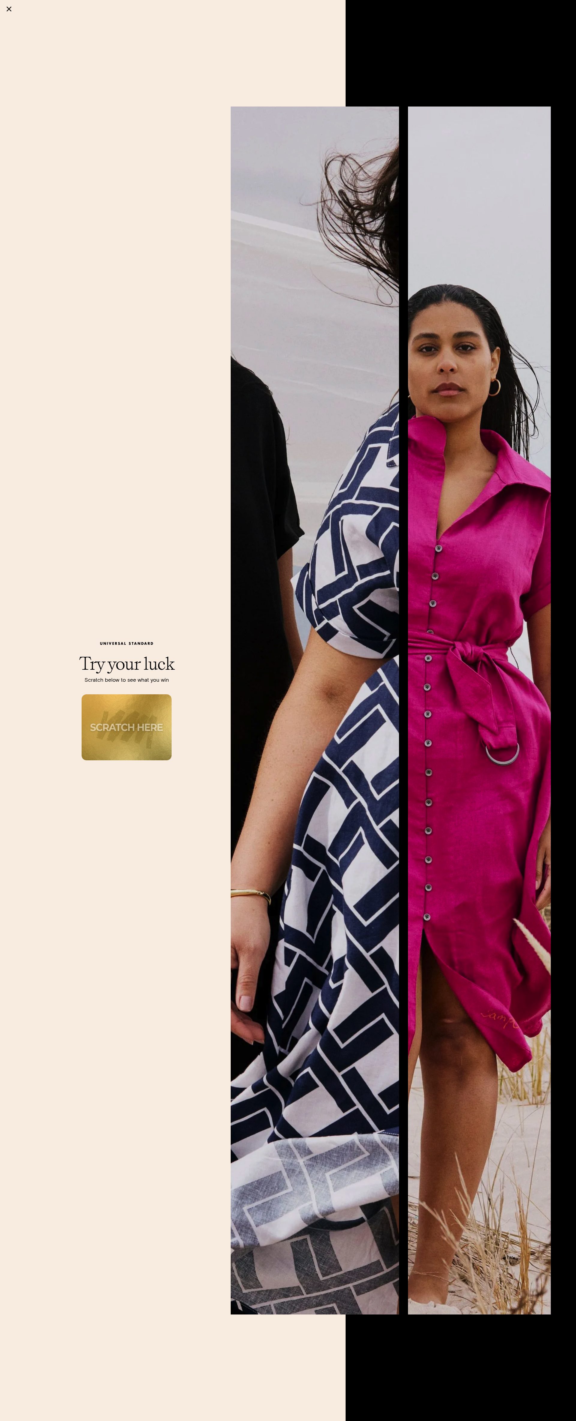 Universal Standard homepage