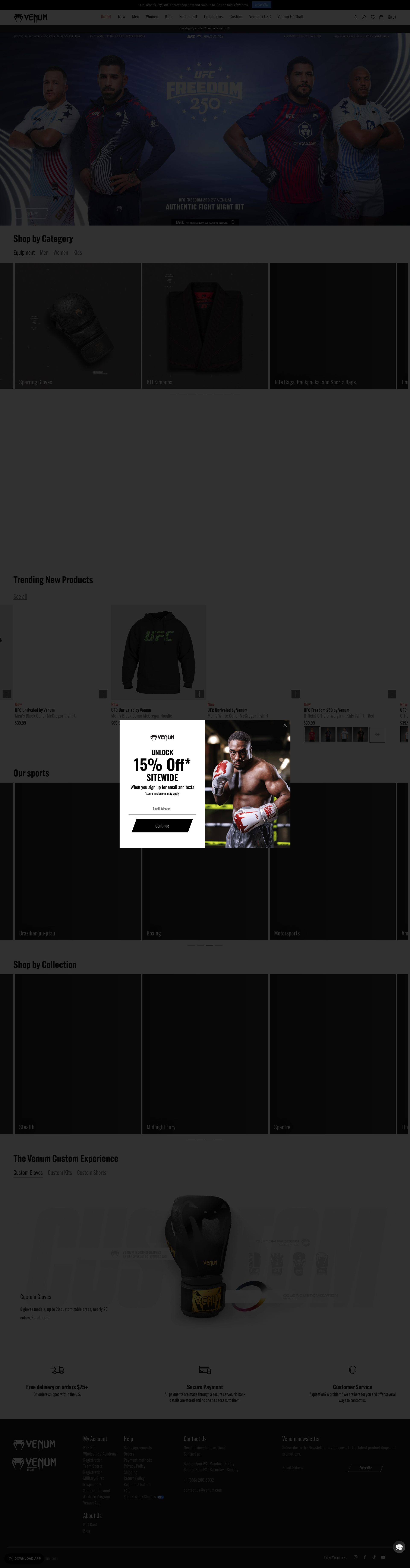 Venum homepage