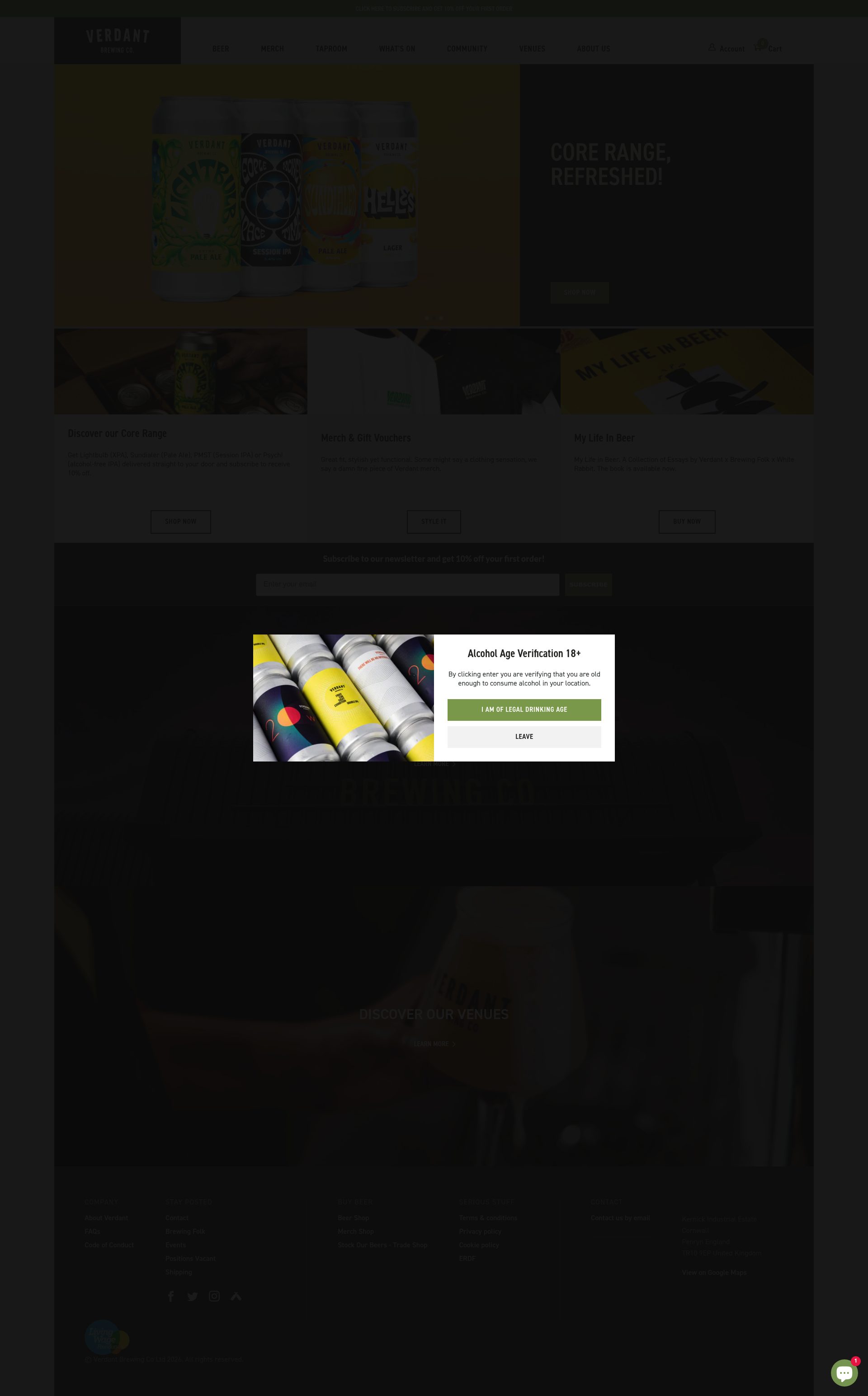 Verdant Brewing Co — craft beer Shopify store