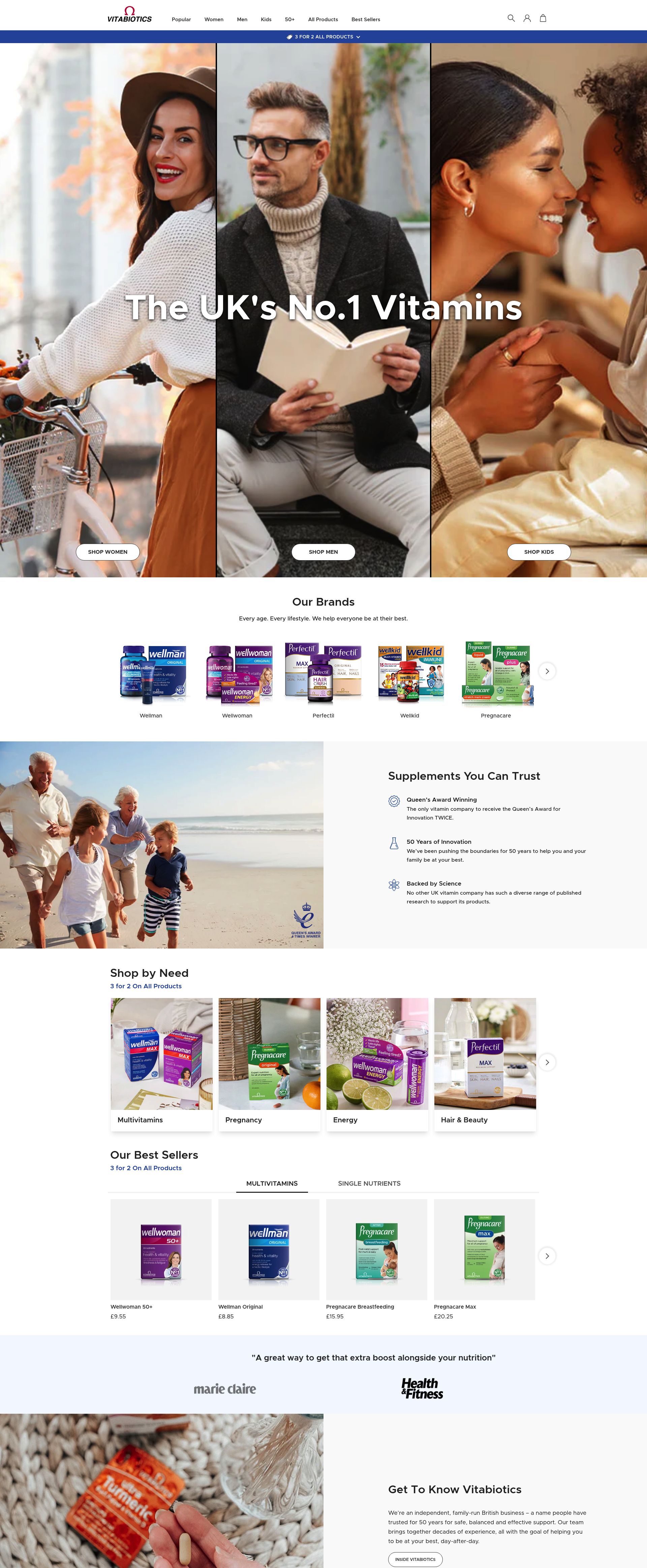 Vitabiotics homepage screenshot