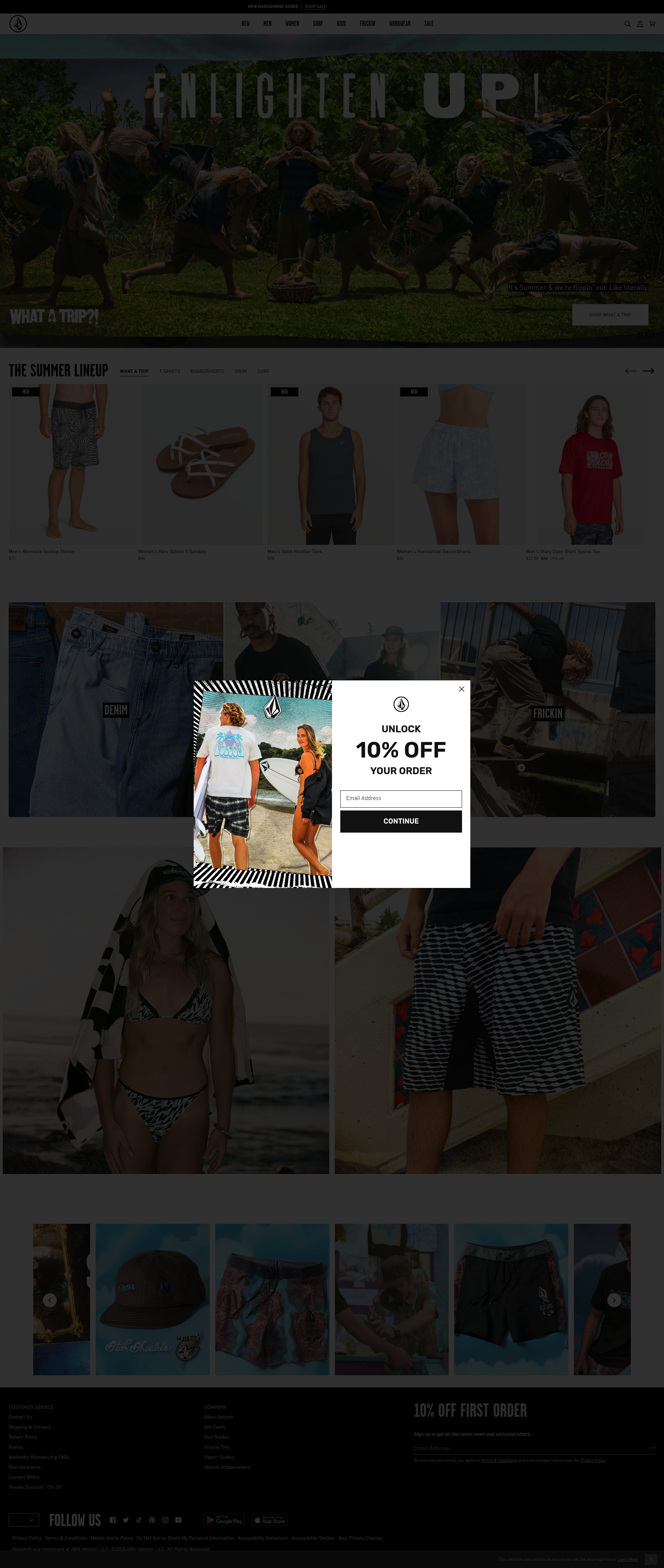 Volcom homepage