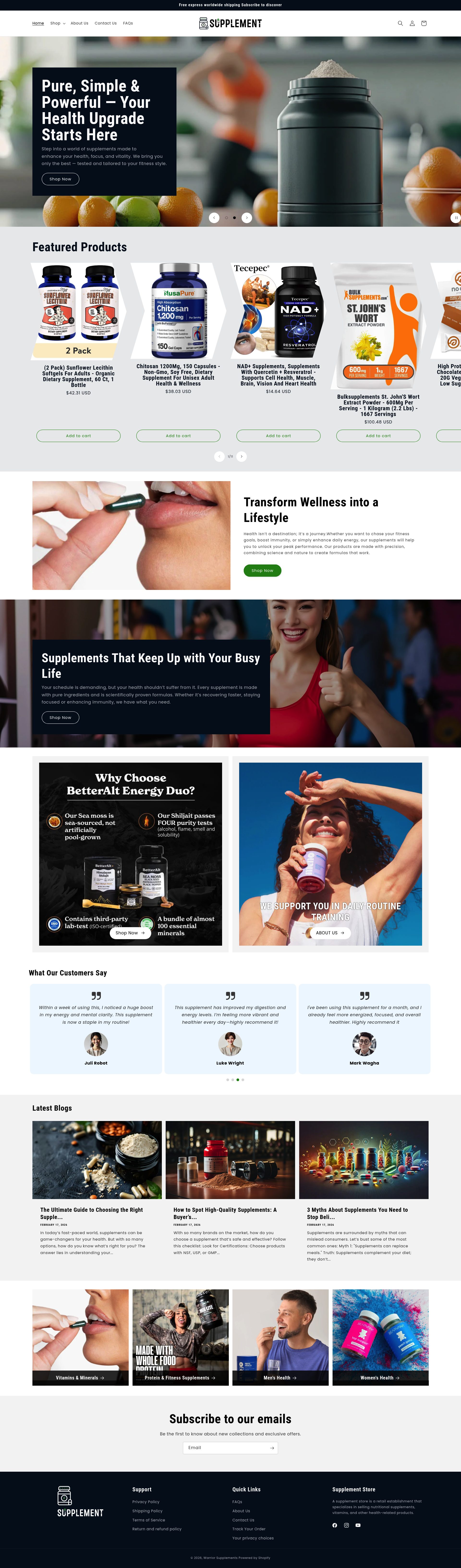 Warrior homepage