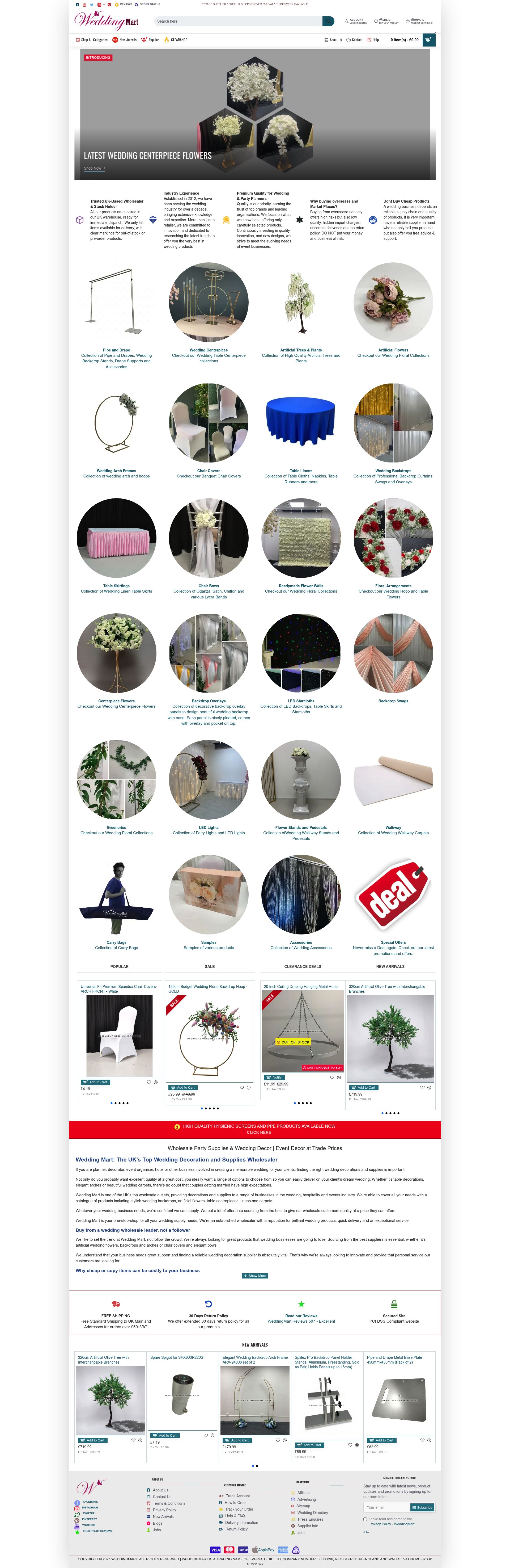 Weddingmart homepage screenshot