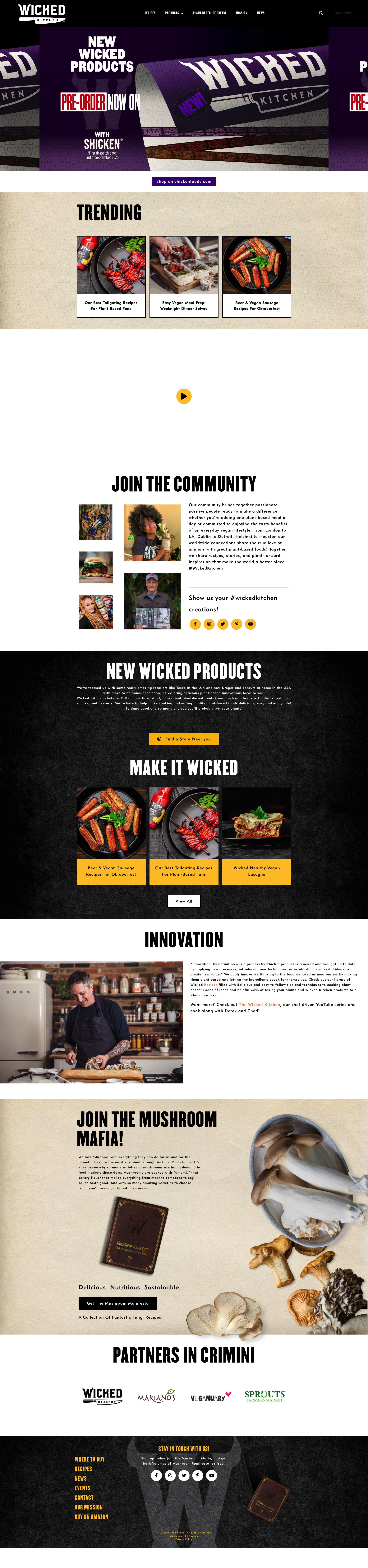 Wicked Kitchen homepage screenshot