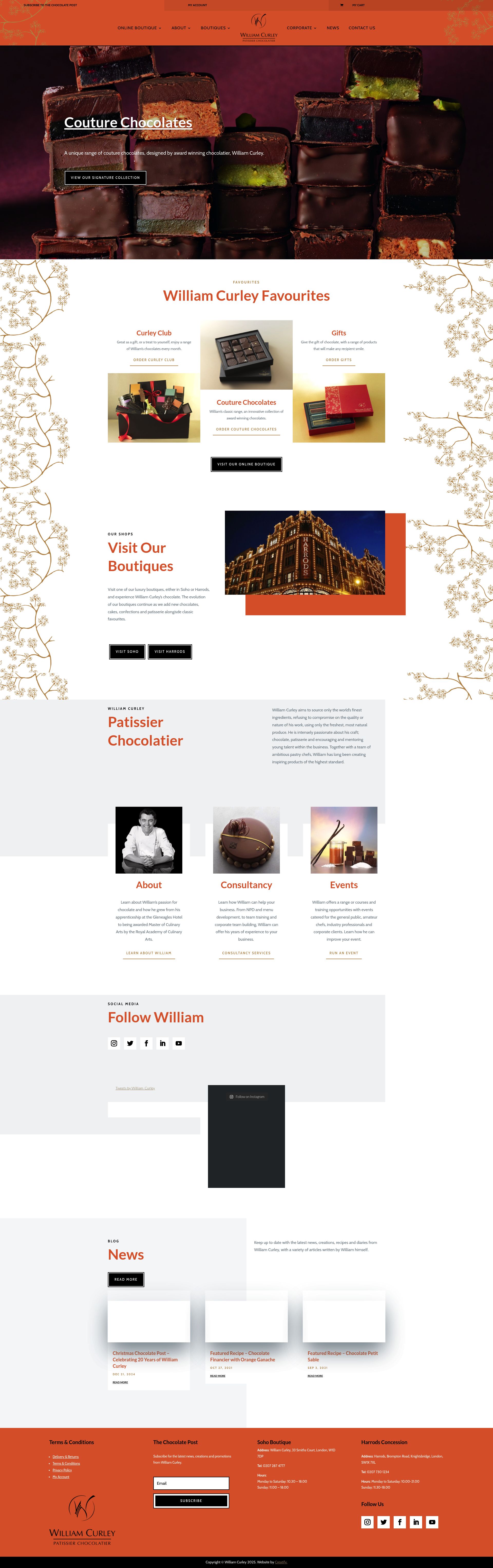 William Curley homepage screenshot