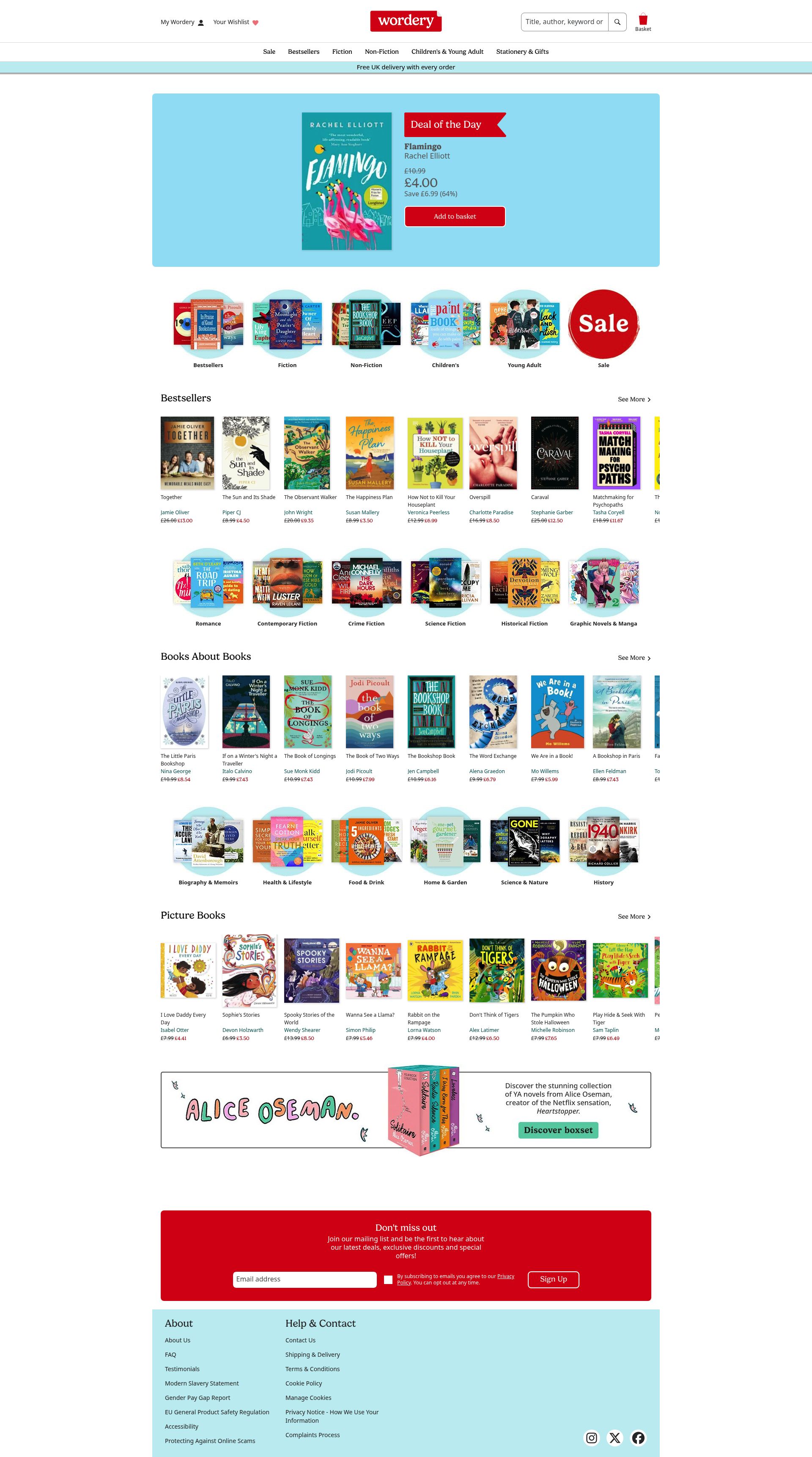 Wordery homepage screenshot